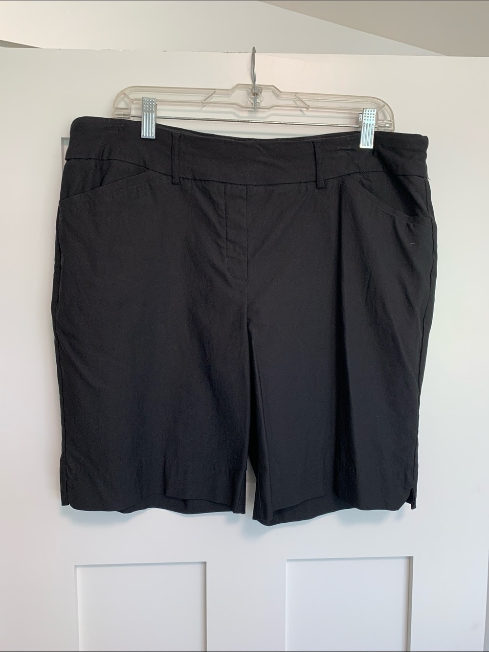 Hilary Radley Black Pull-On Stretch Bermuda Shorts